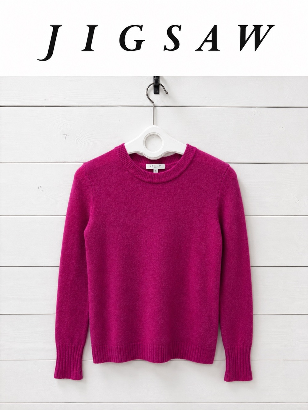 Jigsaw Cashmere Sweater – Fuchsia – Size XS